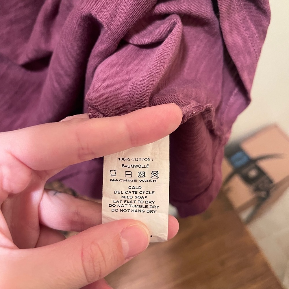 Peruvian Connection Burgundy V-Neck Top - Picture 3 of 3